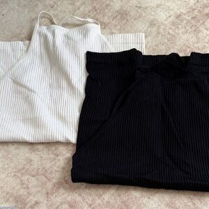 Free People Ribbed Tank Tops in Black and White